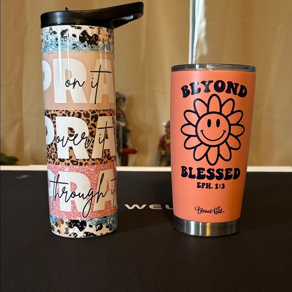 Orange and Multicolor Tumblers Set